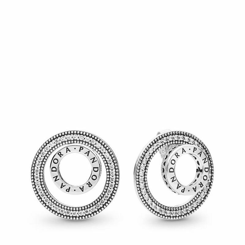 Pandora Australia Forever Signature Stud Earrings - Sterling Silver | PSTNJH132